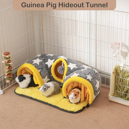Guinea Pig Tunnel Bed Hideout, Plush Tube Small Animal Rabbit Hamster