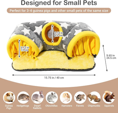 Guinea Pig Tunnel Bed Hideout, Plush Tube Small Animal Rabbit Hamster
