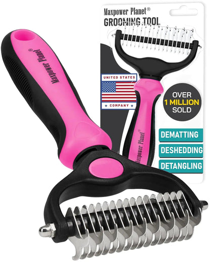 Maxpower Dual-Sided Pet Grooming Rake for Dogs & Cats – Dematting Tool