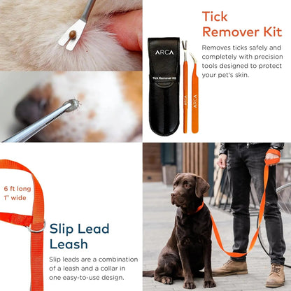 Pet First Aid Kit for Dogs & Cats with Thermometer, Tick Remover & Manual