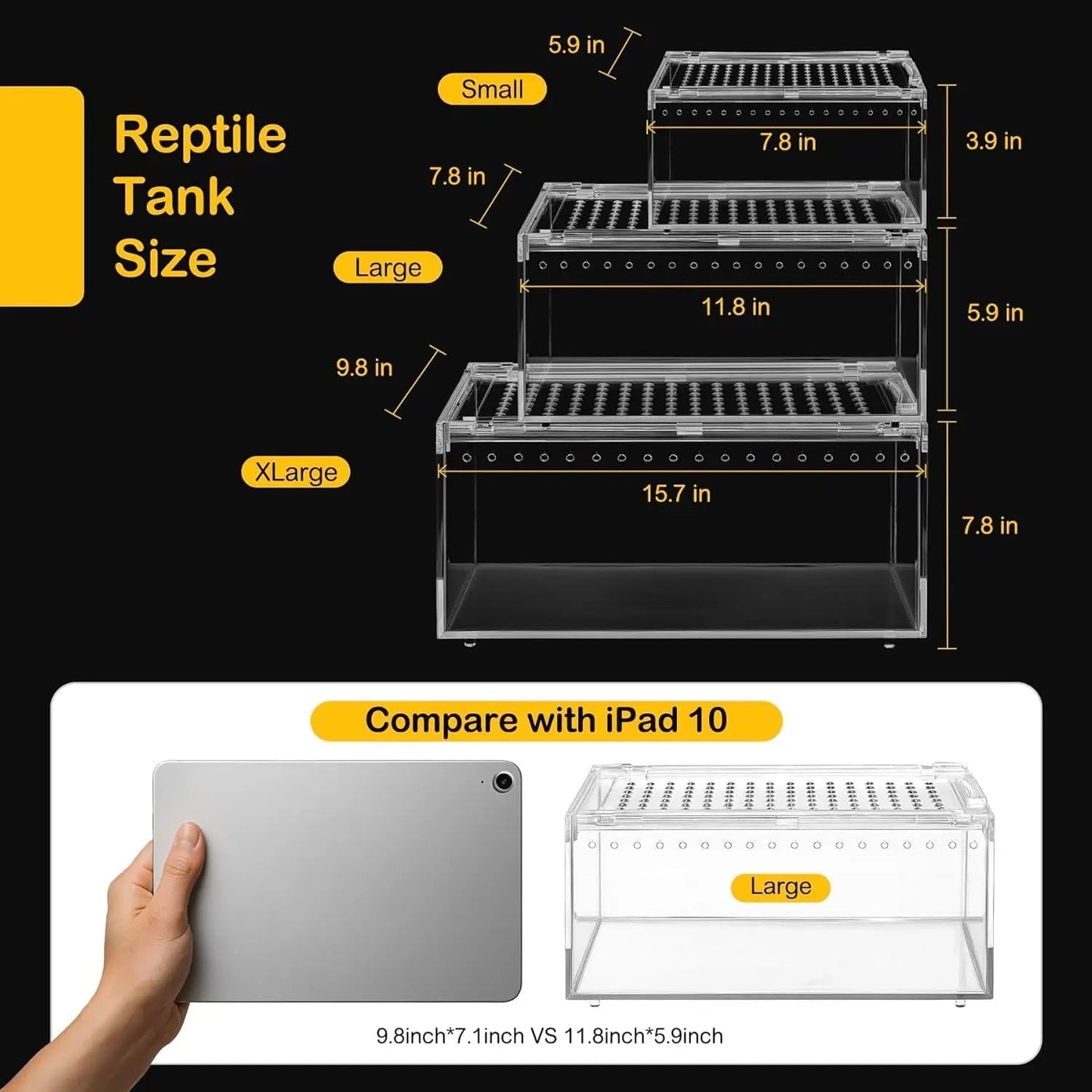 Reptile PC Terrarium Starter Kit, Enclosure for Spiders, Geckos & Insects