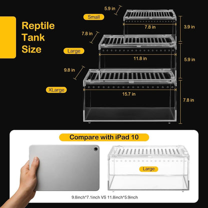 Reptile PC Terrarium Starter Kit, Enclosure for Spiders, Geckos & Insects