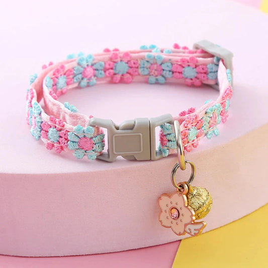 Colorful Pet Collar with Bell – Adjustable for Cats & Small Dogs