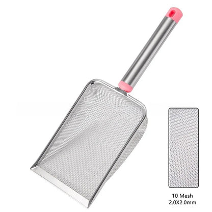 Stainless Steel Fine Mesh Cat Litter Scoop – Easy-Clean Non-Stick Shovel with Comfortable Grip