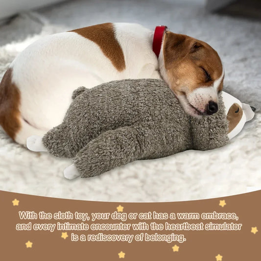 Heartbeat Sloth Plush Dog Toy for Puppies & Small Dogs – Comfort Companion for Sleep & Crate Training