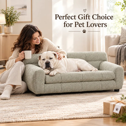 Modern Dog Sofa Bed with Backrest & Armrests – Breathable, Sturdy Pet Couch for Medium & Large Dogs