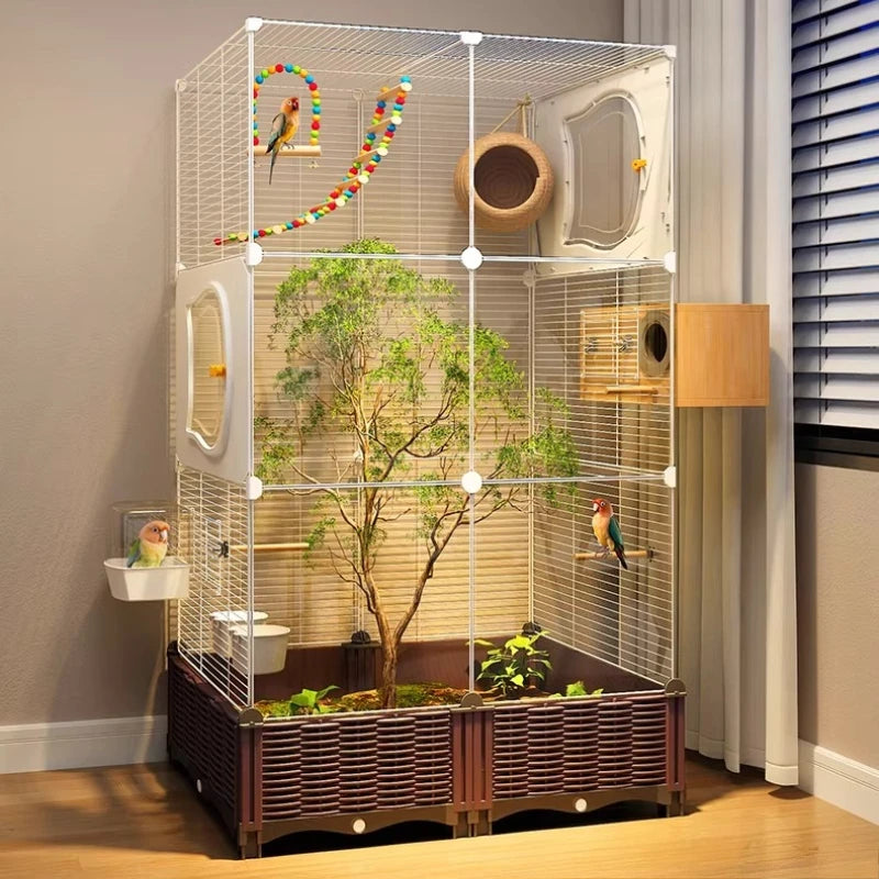 Large Stainless Steel Bird Cage for Goldfinches, Canaries, Cockatiels & Small Parrots – Durable Indoor Aviary