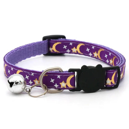Colorful Pet Collar with Bell – Adjustable for Cats & Small Dogs