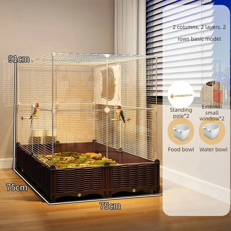 Large Stainless Steel Bird Cage for Goldfinches, Canaries, Cockatiels & Small Parrots – Durable Indoor Aviary
