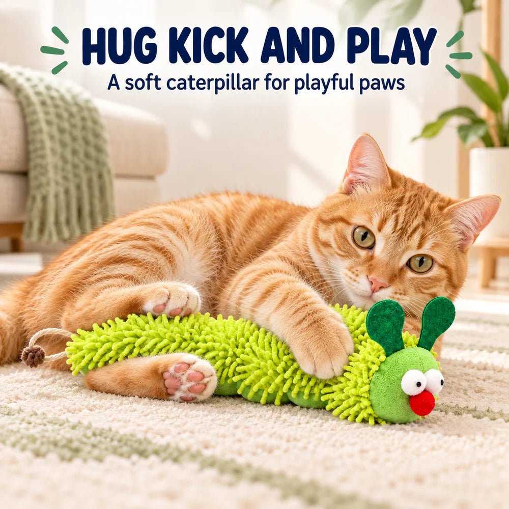 Zoe Interactive Cat Toy Set – Wobble Toy, Soft Caterpillar & Chirping Bird for Indoor Cats
