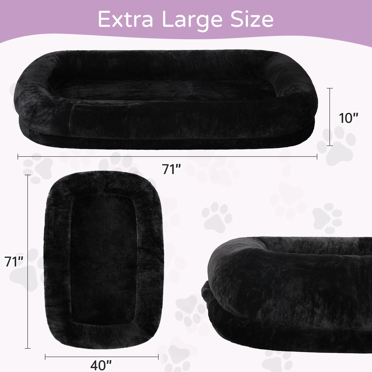 Oversized Human Dog Bed for Adults – Cozy Orthopedic Floor Lounger with Removable Cover