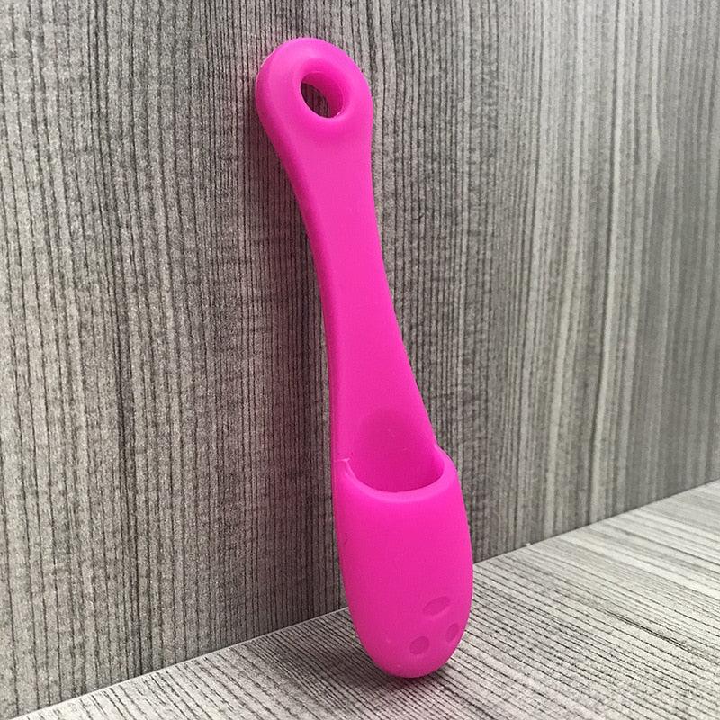 Soft Silicone Toothbrush with Long Handle for Dog, Cat Pet Dental , Tear Stains Brush