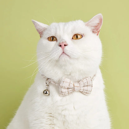 Plaid Breakaway Cat & Small Dog Collar with Removable Bow Tie & Bell