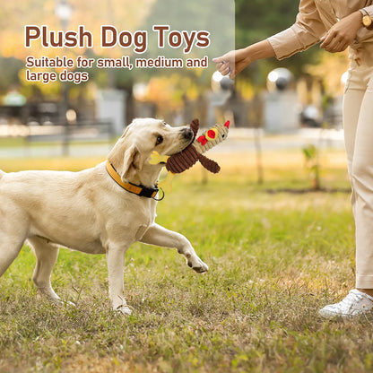 5-Pack Plush Squeaky Dog Toys – Assorted Stuffed Animal Play Toys for Small, Medium & Large Dogs