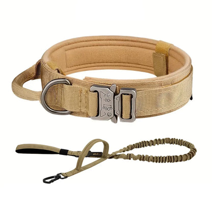 Adjustable Tactical Dog Collar & Leash Set with Control Handle for Small to Large Dogs