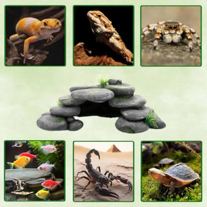 Natural-Looking Aquarium Rock Cave Hideout for Fish & Reptiles