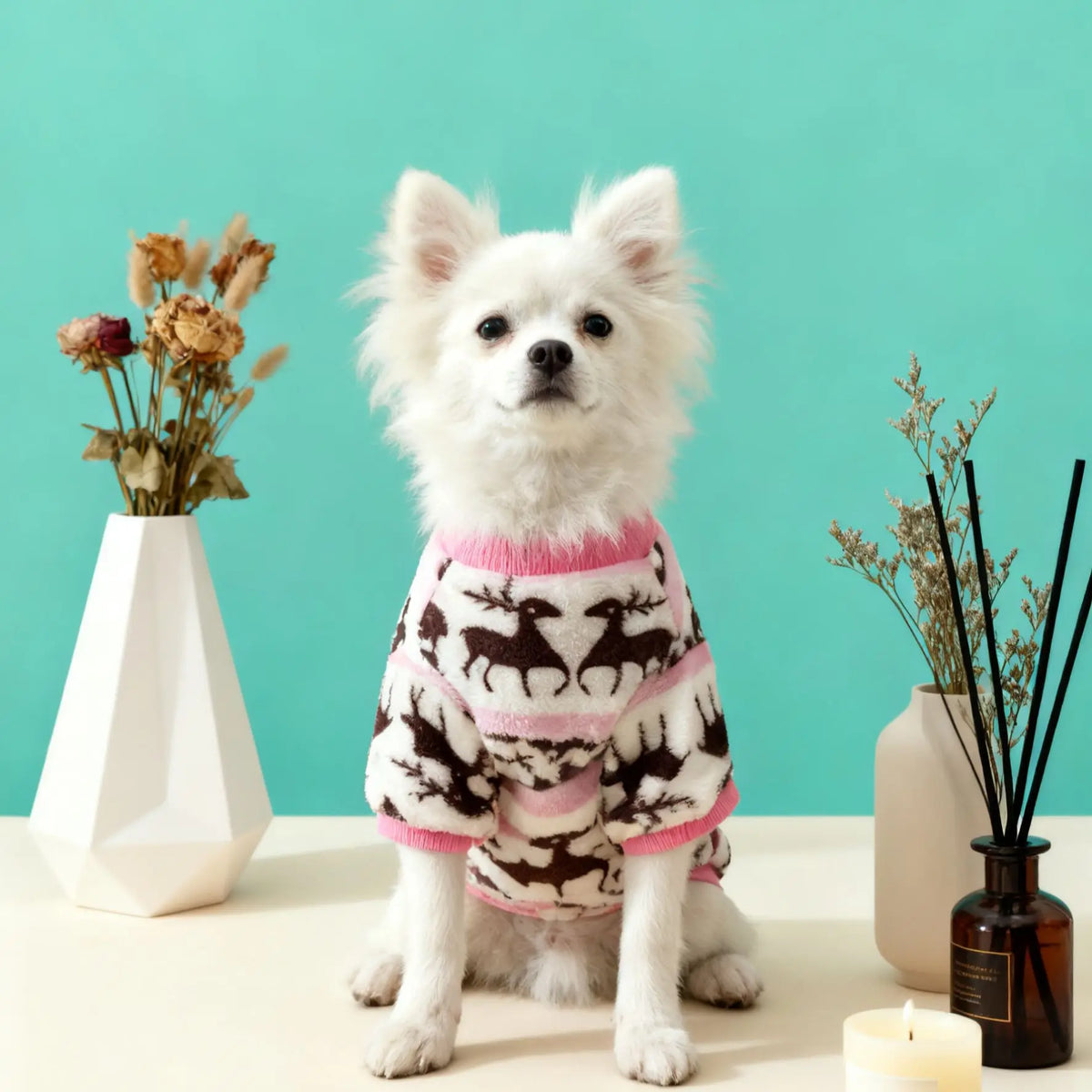 Cozy Christmas Dog & Cat Sweater – Soft, Warm Holiday Outfit for Small to Medium Pets