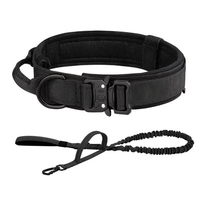 Adjustable Tactical Dog Collar & Leash Set with Control Handle for Small to Large Dogs