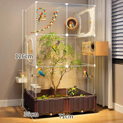 Large Stainless Steel Bird Cage for Goldfinches, Canaries, Cockatiels & Small Parrots – Durable Indoor Aviary