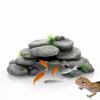 Natural-Looking Aquarium Rock Cave Hideout for Fish & Reptiles