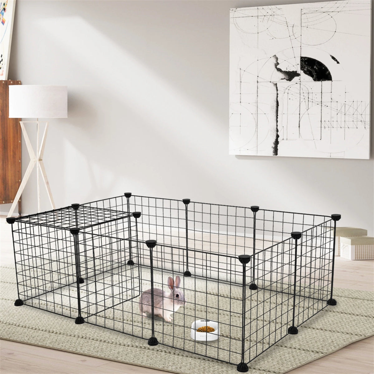 Portable Metal Wire Small Animal Playpen & Exercise Enclosure for Rabbits, Guinea Pigs & Small Pets