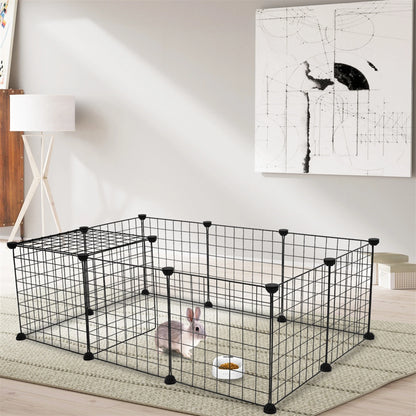 Portable Metal Wire Small Animal Playpen & Exercise Enclosure for Rabbits, Guinea Pigs & Small Pets