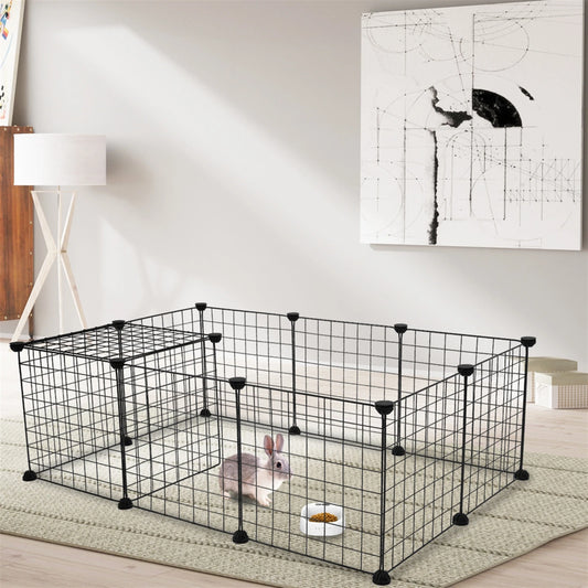 Portable Metal Wire Small Animal Playpen & Exercise Enclosure for Rabbits, Guinea Pigs & Small Pets