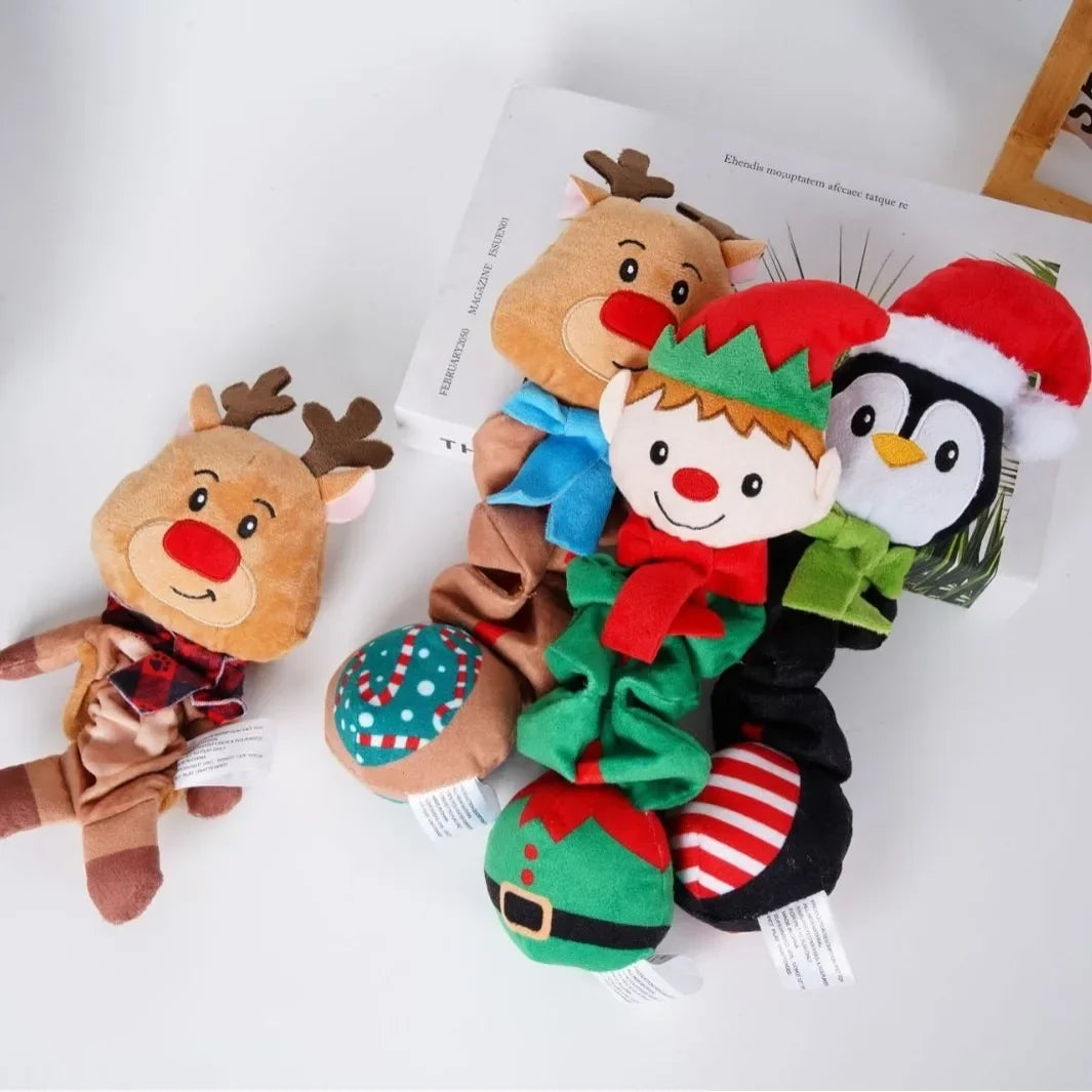Christmas Elf Penguin Squeaky Dog Toy for Small & Medium Dogs and Puppies