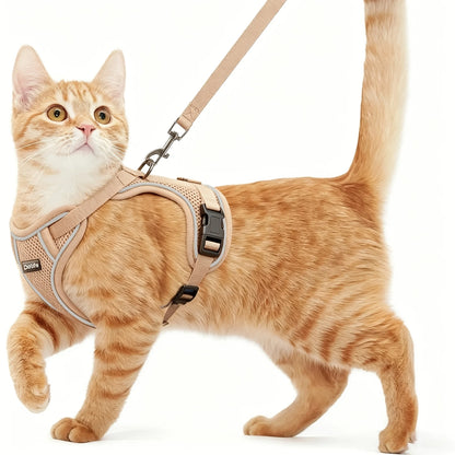 Anti-Escape Cat Harness & Leash Set – Soft Adjustable Vest for Walking & Travel