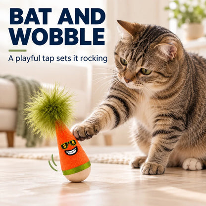 Zoe Interactive Cat Toy Set – Wobble Toy, Soft Caterpillar & Chirping Bird for Indoor Cats