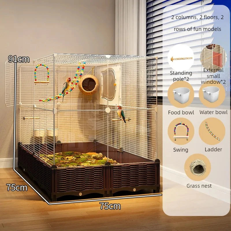 Large Stainless Steel Bird Cage for Goldfinches, Canaries, Cockatiels & Small Parrots – Durable Indoor Aviary