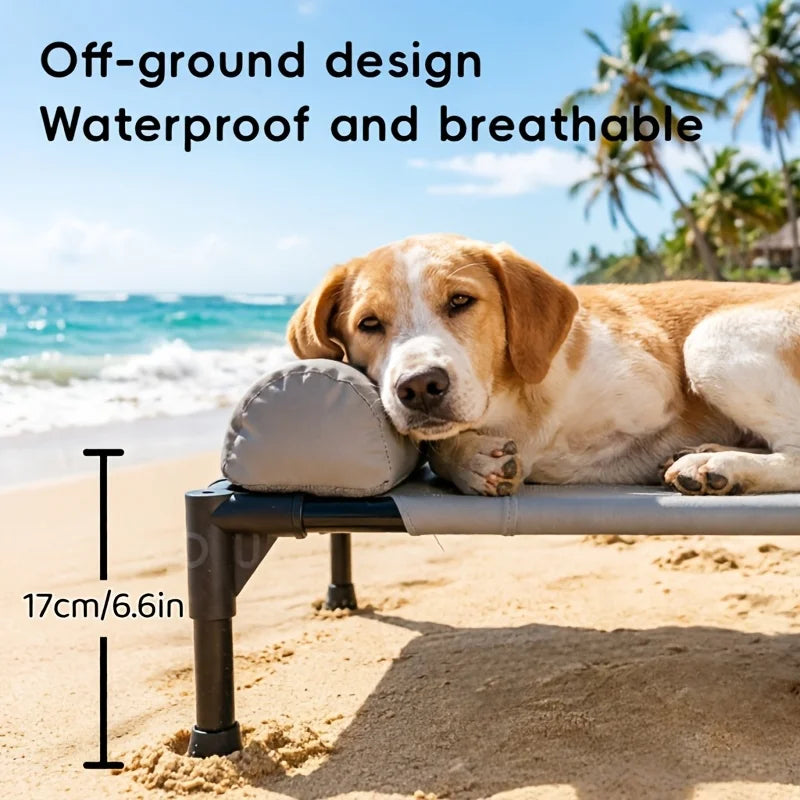Elevated Dog Bed with Removable Washable Cover – Indoor & Outdoor Use for Medium & Large Dogs