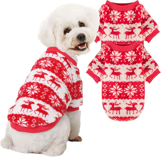 Cozy Christmas Dog & Cat Sweater – Soft, Warm Holiday Outfit for Small to Medium Pets