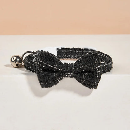 Plaid Breakaway Cat & Small Dog Collar with Removable Bow Tie & Bell