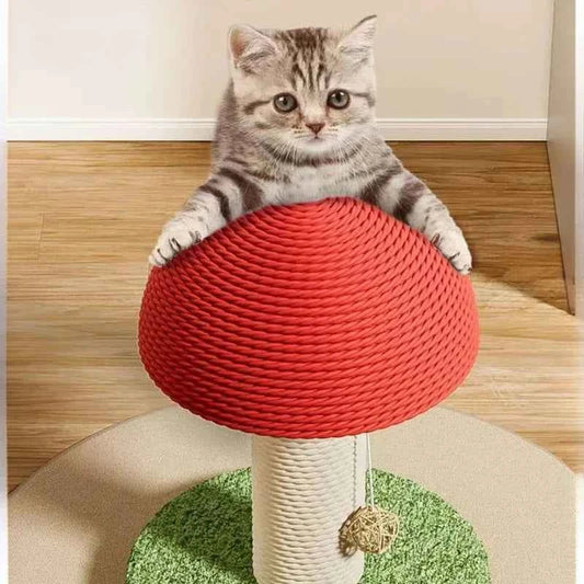 Cute Mushroom Cat Scratching Board – Sisal Claw Grinder Toy for Kittens & Furniture Protection