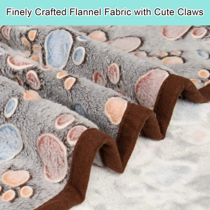 3-Pack Soft Plush Pet Blankets – Washable Paw Print Blankets for Medium & Large Dogs and Cats