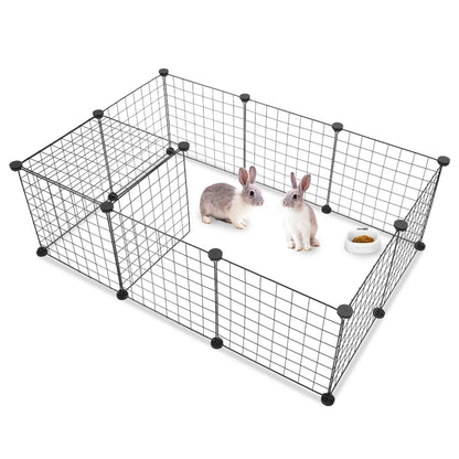 Portable Metal Wire Small Animal Playpen & Exercise Enclosure for Rabbits, Guinea Pigs & Small Pets