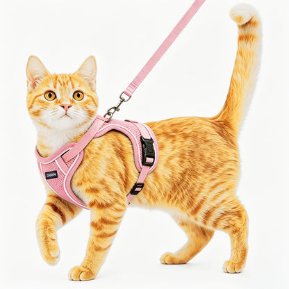 Anti-Escape Cat Harness & Leash Set – Soft Adjustable Vest for Walking & Travel