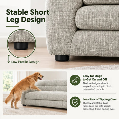 Modern Dog Sofa Bed with Backrest & Armrests – Breathable, Sturdy Pet Couch for Medium & Large Dogs