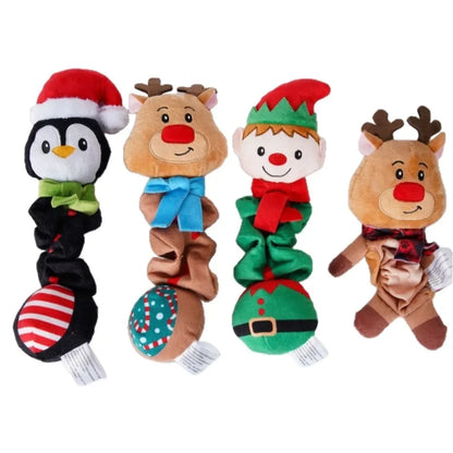 Christmas Elf Penguin Squeaky Dog Toy for Small & Medium Dogs and Puppies