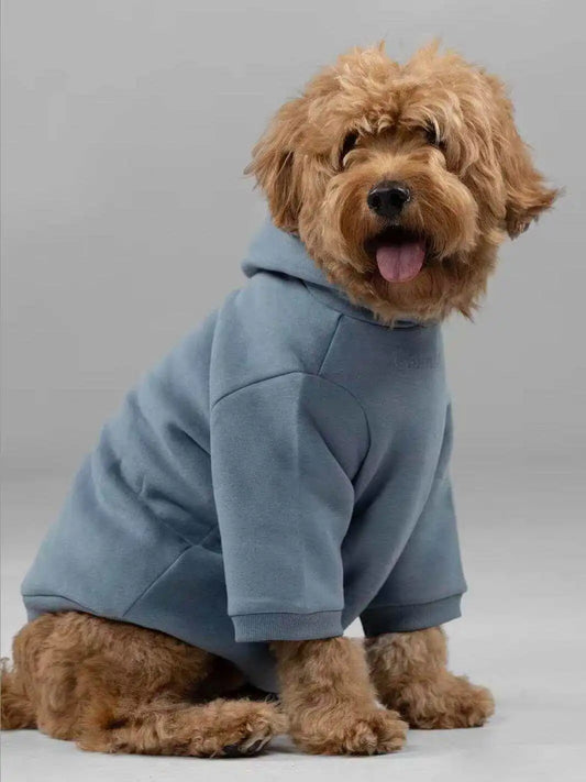 Cozy Winter Dog & Cat Hoodie with Paw Print Design and Leash Opening – Soft Pet Sweatshirt for Small to Large Dogs
