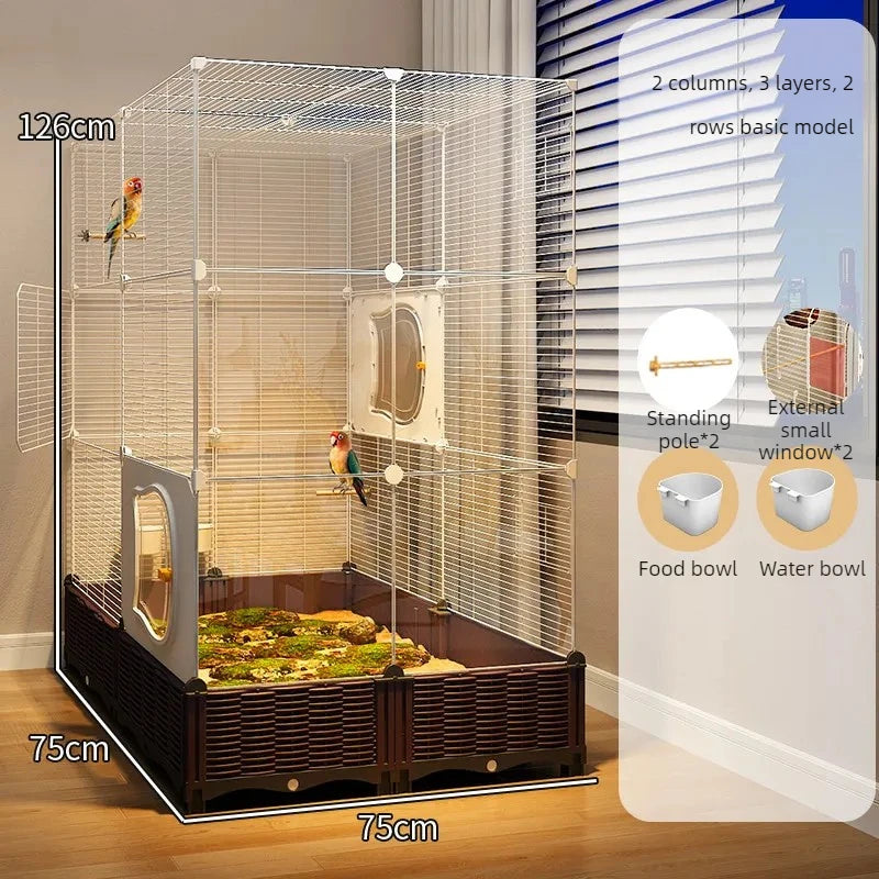 Large Stainless Steel Bird Cage for Goldfinches, Canaries, Cockatiels & Small Parrots – Durable Indoor Aviary
