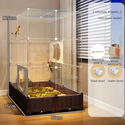 Large Stainless Steel Bird Cage for Goldfinches, Canaries, Cockatiels & Small Parrots – Durable Indoor Aviary