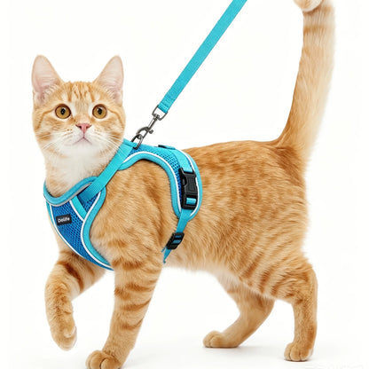 Anti-Escape Cat Harness & Leash Set – Soft Adjustable Vest for Walking & Travel