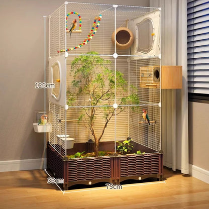 Large Stainless Steel Bird Cage for Goldfinches, Canaries, Cockatiels & Small Parrots – Durable Indoor Aviary