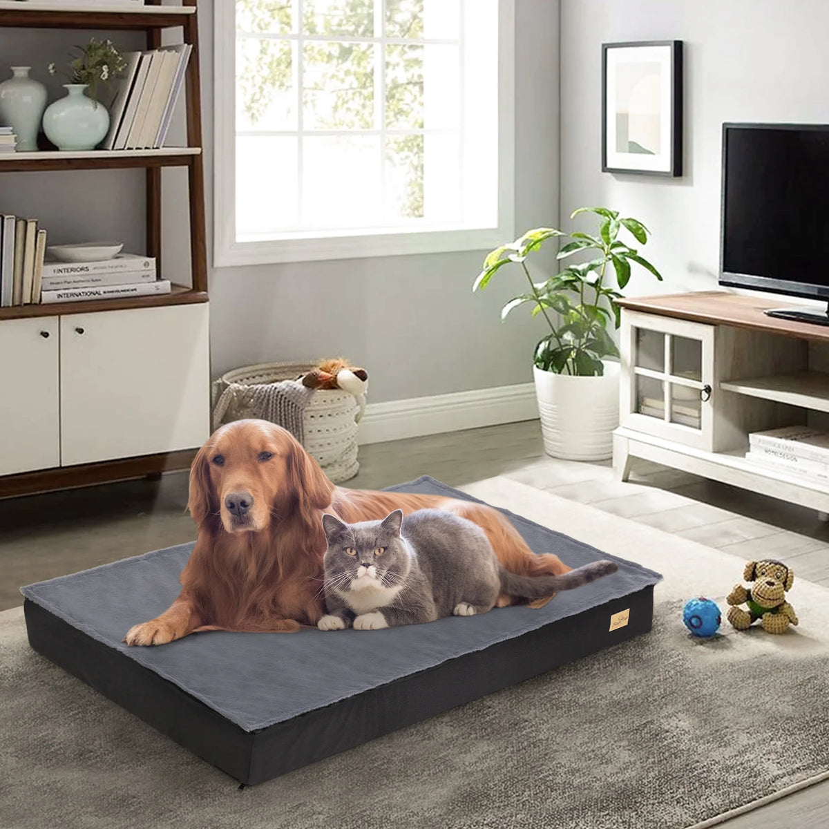 Orthopedic Dog Bed for Medium to Large Dogs with Waterproof Lining, Non-Slip Bottom & Washable Cover