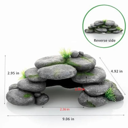 Natural-Looking Aquarium Rock Cave Hideout for Fish & Reptiles