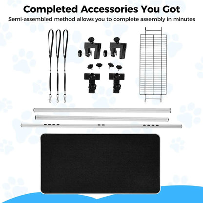 Garvee 42-Inch Foldable Dog Grooming Table – Adjustable Grooming Arm, Non-Slip Waterproof Surface & Storage Basket