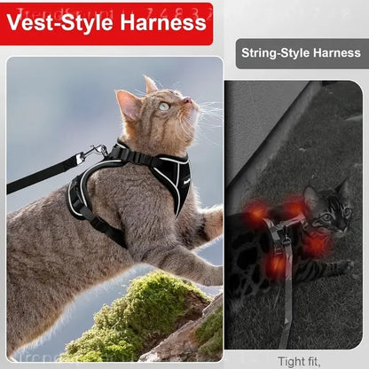 Anti-Escape Cat Harness & Leash Set – Soft Adjustable Vest for Walking & Travel