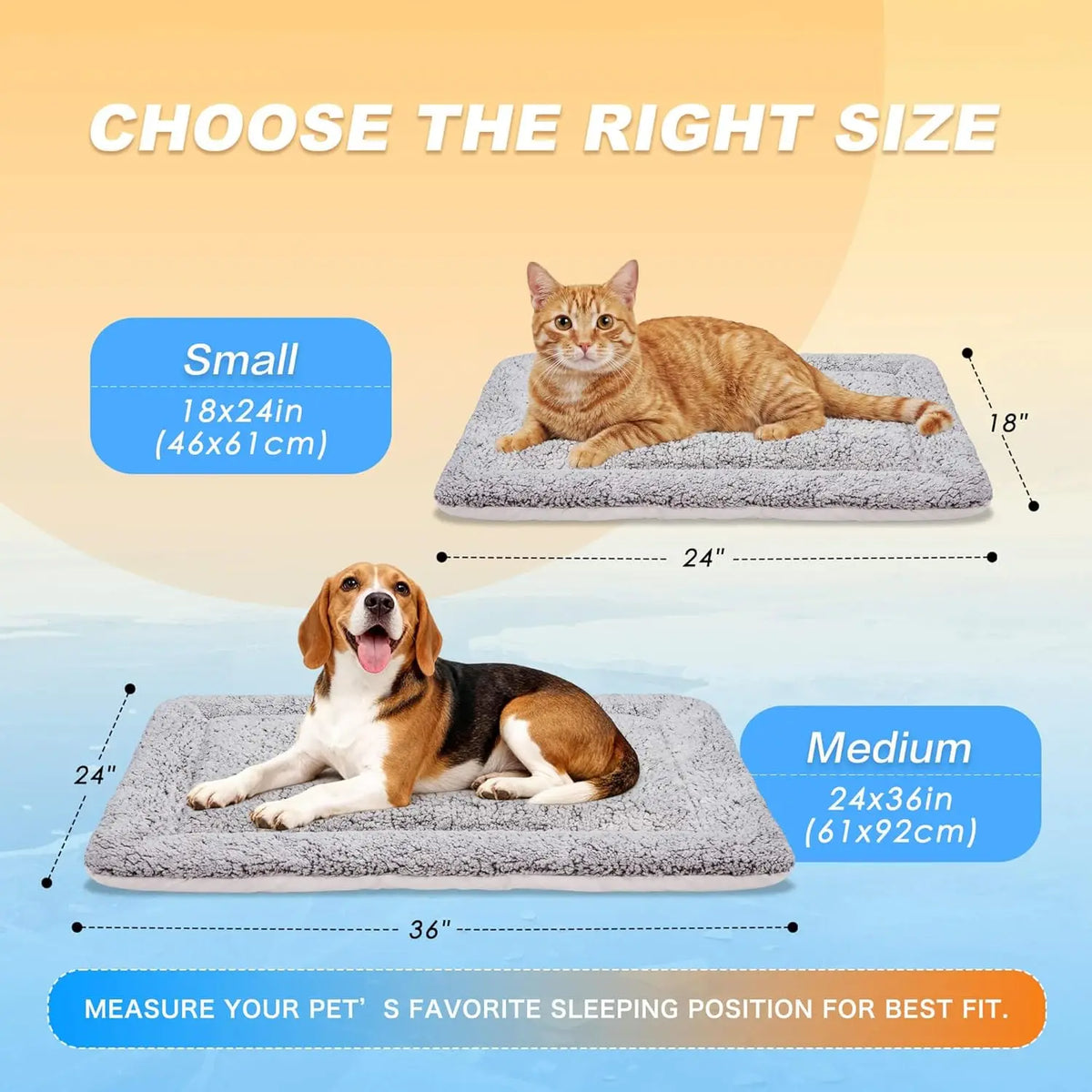Self-Warming Cat Bed – Reversible Cozy Heating Pad, Gray, 18 x 24 Inches